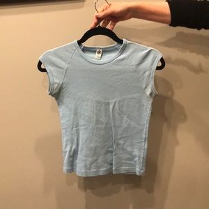 american apparel classic baseball tee light blue